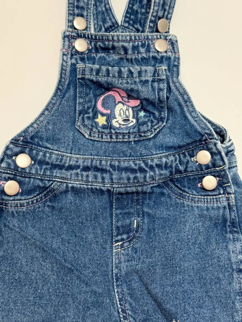 Minnie Mouse Size 12 Months Girl Denim Overall Shorts